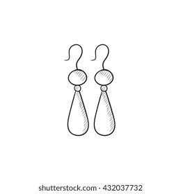 Icono de esbozo vectorial de pares de pendientes aislado en el fondo. Icono del par de pendientes dibujado a mano. Icono de esbozo del par de pendientes para infografía, sitio web o aplicación.