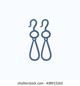 Pair of earrings vector sketch icon isolated on background. Hand drawn Pair of earrings icon. Pair of earrings sketch icon for infographic, website or app.