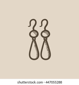 Icono de esbozo vectorial de pares de pendientes aislado en el fondo. Icono del par de pendientes dibujado a mano. Icono de esbozo del par de pendientes para infografía, sitio web o aplicación.