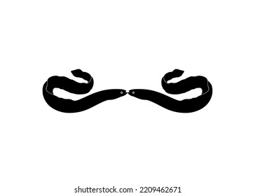 Pair of the Eel Silhouette for Logo, Pictogram, Website, Apps and or Graphic Design Element. Vector Illustration
