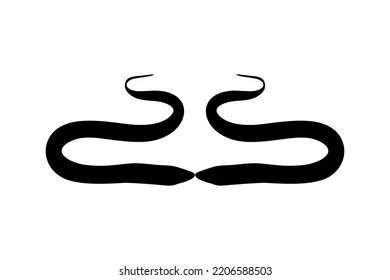 Pair of Eels Silhouette for Logo, Pictogram, Website, Apps and or Graphic Design Element. Vector Illustration