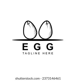 Pair Eggs Logo Design Template.