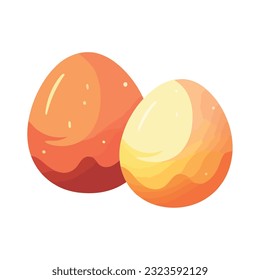 pair of eggs over white
