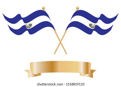Pair of El Salvador flags for celebration.