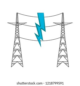 Pair of electrical towers. Vector illustration design