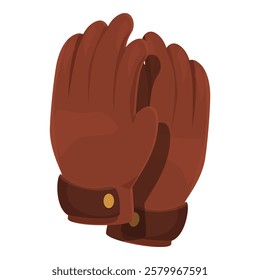 Pair of elegant brown leather gloves keeping your hands warm during winter