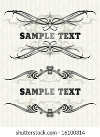 Pair of elegant texts frames