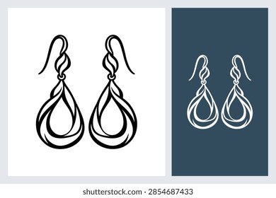 Pair of elegant twisted teardrop dangle earrings