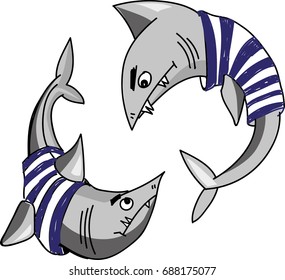 A pair of evil sea sharks