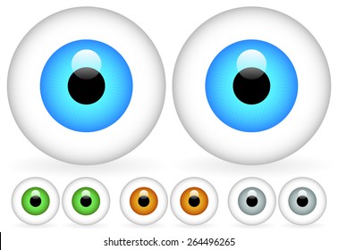 Pair of Eyes, 4 Bright Colors