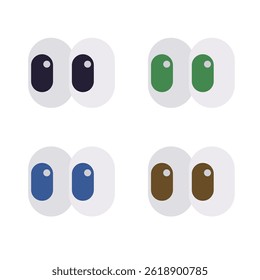 pair of eyes looking emoji vector look illustration eye