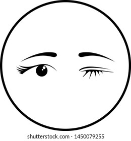pair of eyes making a wink expression symbol