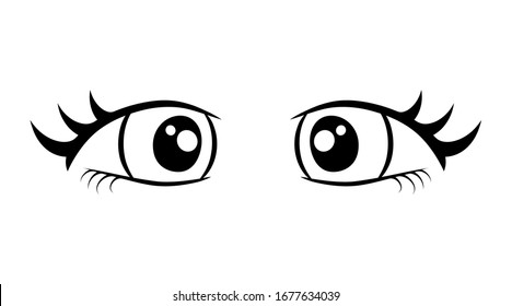 Pair of eyes with a severe look. Complement with faces of people and animals, etc. Fantastic clipart for t-shirt, pillow, card, package. 