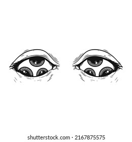 pair of eyes vector illustration