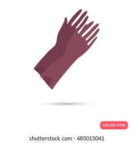 A pair of female gloves color flat icon