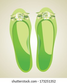 Pair of female summer shoe