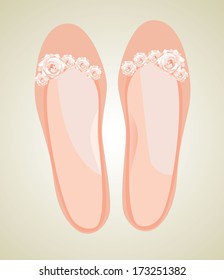 Pair of female summer shoe