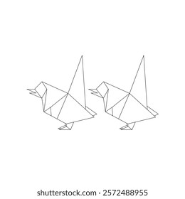 Pair of the Finches, Goldfinch Polygonal Lines, can use for Logo, Pictogram, Bird Figure, Website, Apps, or Graphic Design Element. Vector Illustration