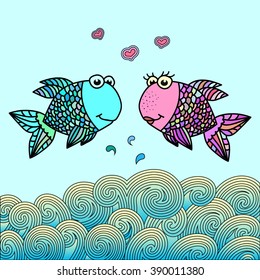 Pair of fish in love