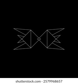 Pair Fish Polygonal Lines, can use for Logo, Pictogram, Aquatic Animal Figure, Website, Apps, or Graphic Design Element. Vector Illustration