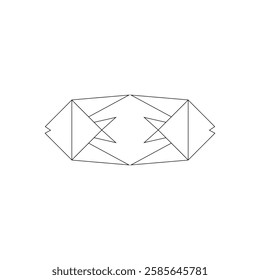 Pair Fish Polygonal Lines, can use for Logo, Pictogram, Aquatic Animal Figure, Website, Apps, or Graphic Design Element. Vector Illustration