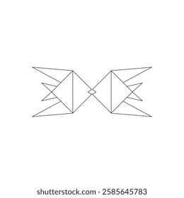 Pair Fish Polygonal Lines, can use for Logo, Pictogram, Aquatic Animal Figure, Website, Apps, or Graphic Design Element. Vector Illustration