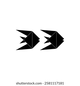 Pair Fish Shape Inspired by Origami Form, can use for Logo, Pictogram, Aquatic Animal Figure, Website, Apps, or Graphic Design Element. Vector Illustration