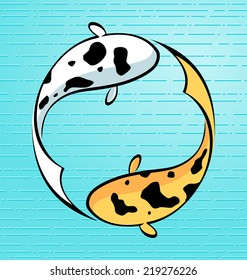a pair of fish swimming form a circle