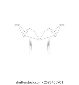 Pair Flamingo Polygonale Linien, kann für Logo, Piktogramm, Aquatic Animal Figur, Website, Apps oder Grafik-Design-Element verwenden. Vektorgrafik