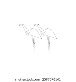 Pair Flamingo Polygonale Linien, kann für Logo, Piktogramm, Aquatic Animal Figur, Website, Apps oder Grafik-Design-Element verwenden. Vektorgrafik