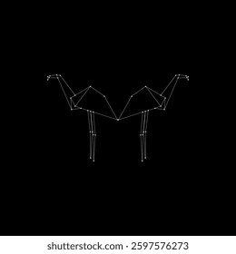 Pair Flamingo Polygonale Linien, kann für Logo, Piktogramm, Aquatic Animal Figur, Website, Apps oder Grafik-Design-Element verwenden. Vektorgrafik