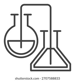 Pair of Flask vector Chemical concept icon or symbol in outline style