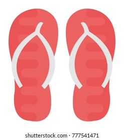 Pair of flip flops flat vector icon design