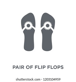 Pair of flip flops icon. Pair of flip flops design concept from Summer collection. Simple element vector illustration on white background.