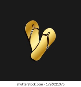 Pair, flip, flops, icon gold icon. Vector illustration of golden style