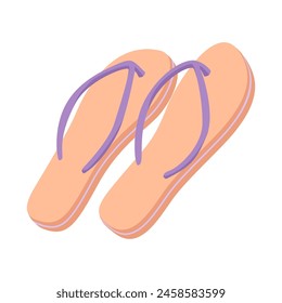 Pair of flip flops isolated on white - hand drawn vector illustration.