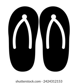 Pair of flip flops, summer time vacation attribute. Beach slippers icon vector illustration.