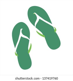 Pair of flip flops. Vector.
