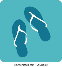 Pair of flip flops. Vector.