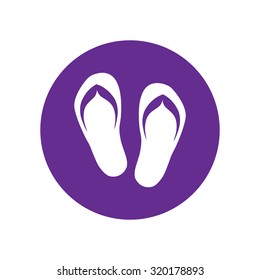 Pair of flip flops. violet icon.