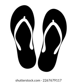 Pair of flip-flop fashion sandal icon. Footwear symbol. Vector illustration isolated on white background
