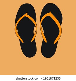 Pair of flip-flops isolated icon. Vector illustration.