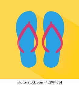 Pair of flip-flops isolated icon. Vector illustration.