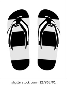 Pair of flip-flops isolated on a white background. Vector illustration.