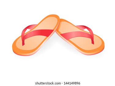 Pair of flip-flops isolated on a white background. Vector illustration.