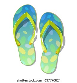 Pair of flip-flops isolated on a white background.