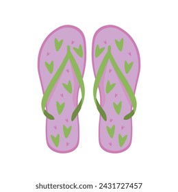 Pair of flip-flops on white background