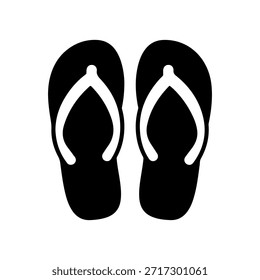 Par de flip-flops silhueta ícone ilustração vetor no fundo branco