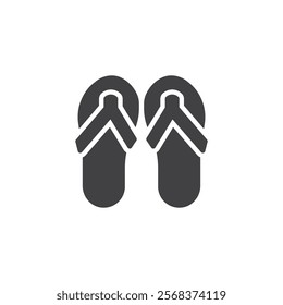 A pair of flip-flops vector icon. filled flat sign for mobile concept and web design. Summer Flip Flops glyph icon. Symbol, logo illustration. Vector graphics