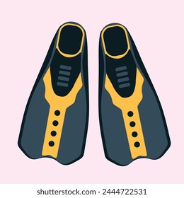 Pair of flippers on pink background